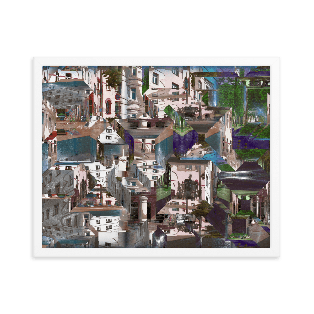 Facets of the City cubist urban geometric wall art- Barulins.shop