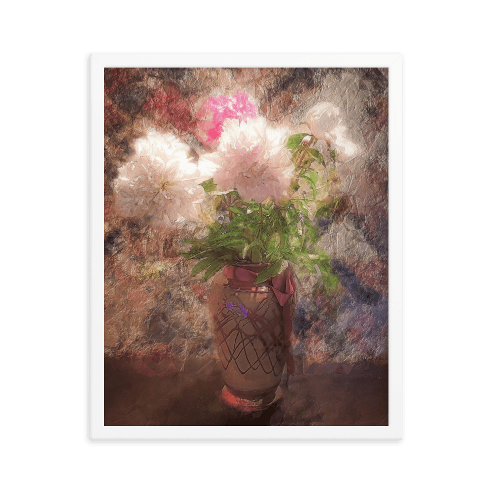 A Bouquet of Peonies floral painting pink peonies wall art- Barulins.shop
