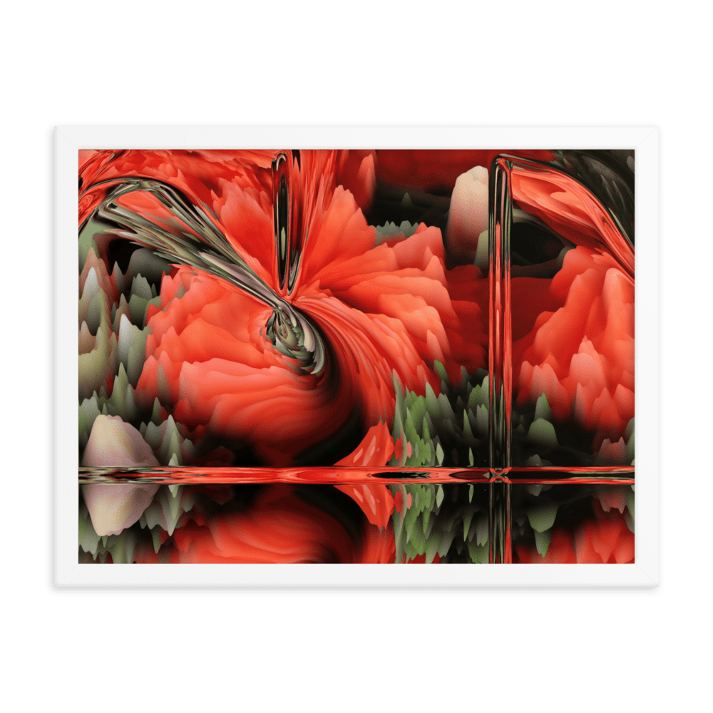 Composition with Poppies vibrant floral poppy flowers wall art- Barulins.shop