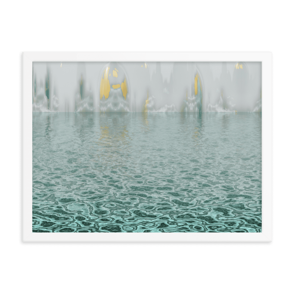 The Town in the Mist moody misty town landscape wall art- Barulins.shop
