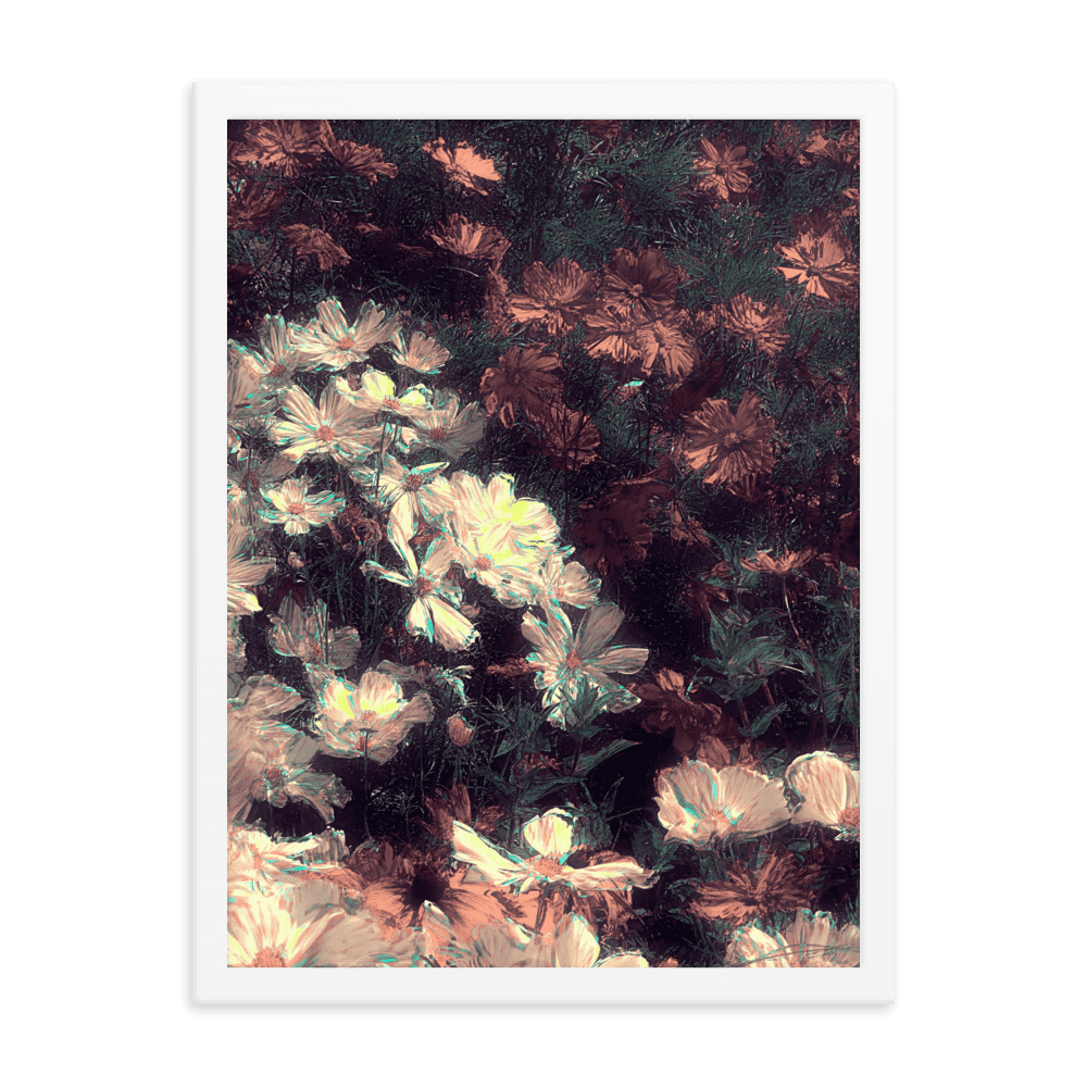  Flowers in the Park floral glitch art colorful wall art - Barulins.shop