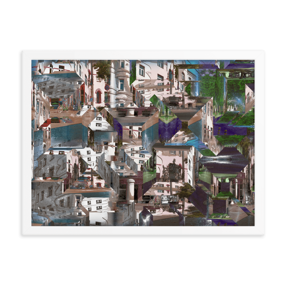 Facets of the City cubist urban geometric wall art- Barulins.shop
