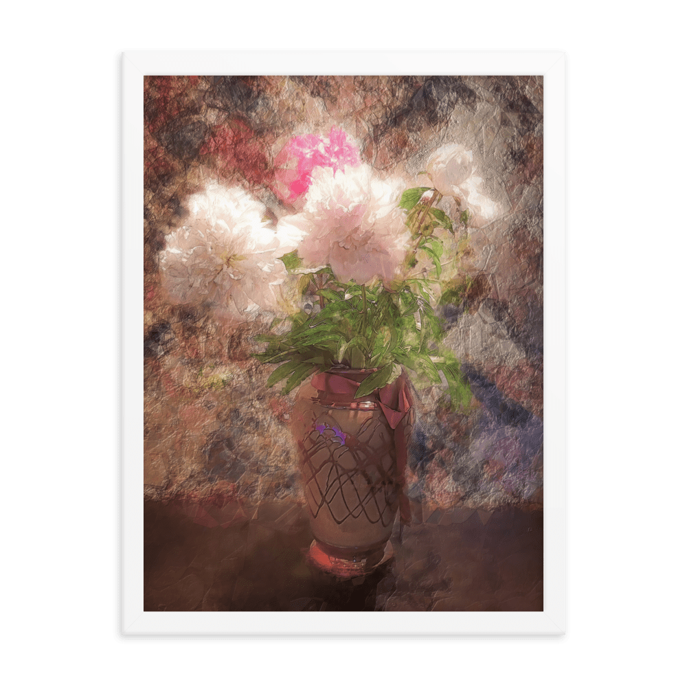 A Bouquet of Peonies floral painting pink peonies wall art- Barulins.shop