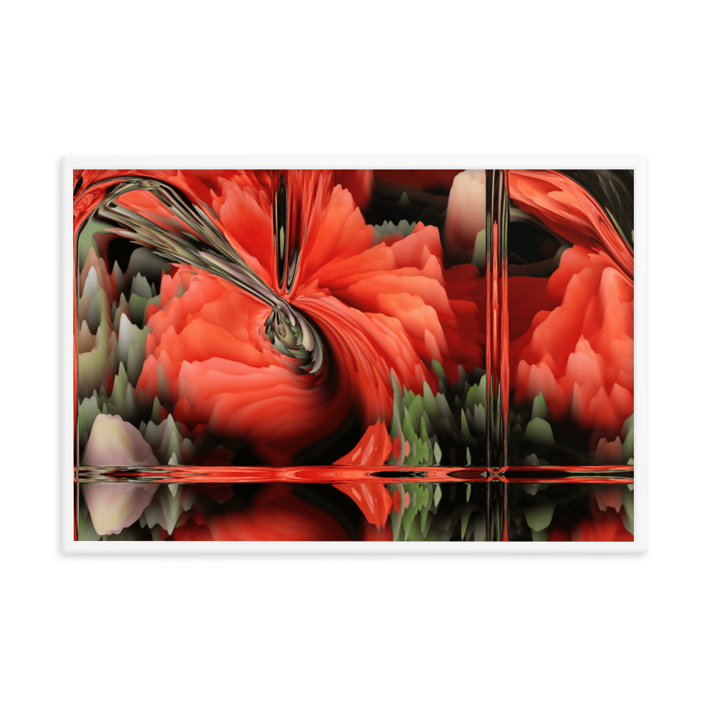 Composition with Poppies vibrant floral poppy flowers wall art- Barulins.shop