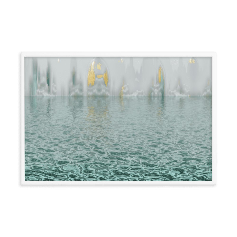 The Town in the Mist moody misty town landscape wall art- Barulins.shop