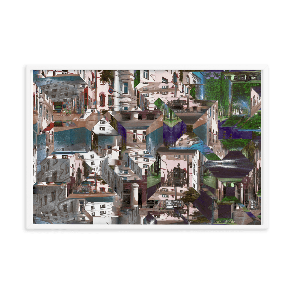 Facets of the City cubist urban geometric wall art- Barulins.shop