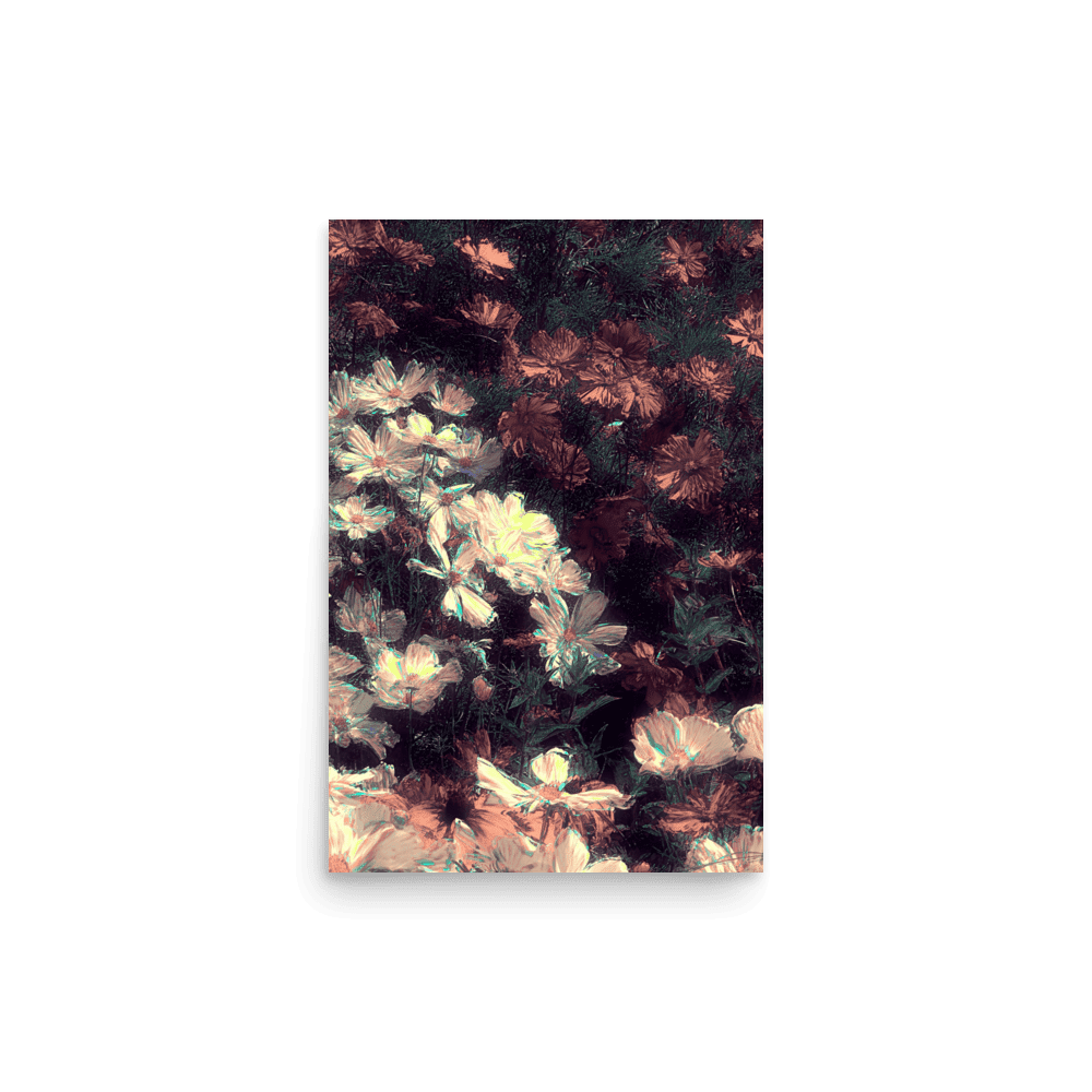  Flowers in the Park floral glitch art colorful wall art - Barulins.shop