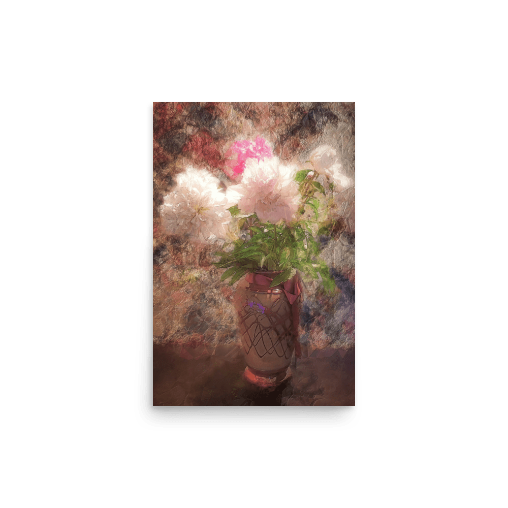 A Bouquet of Peonies floral painting pink peonies wall art- Barulins.shop