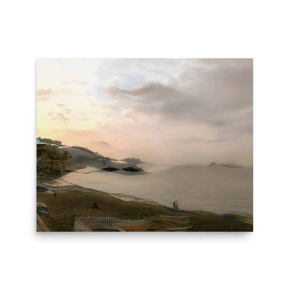 Nice Evening Beach French Riviera coastal sunset wall art- Barulins.shop