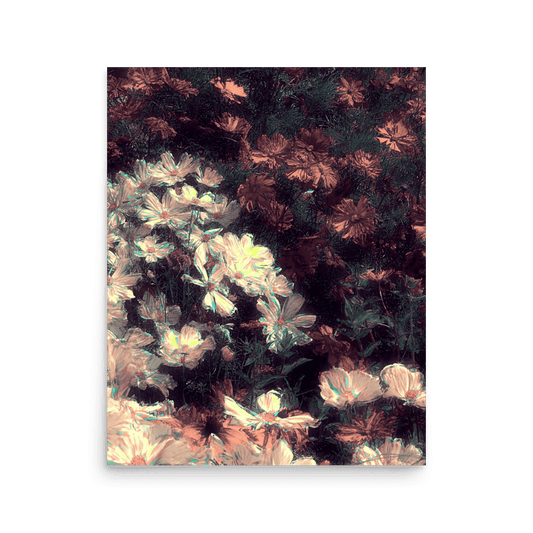  Flowers in the Park floral glitch art colorful wall art - Barulins.shop