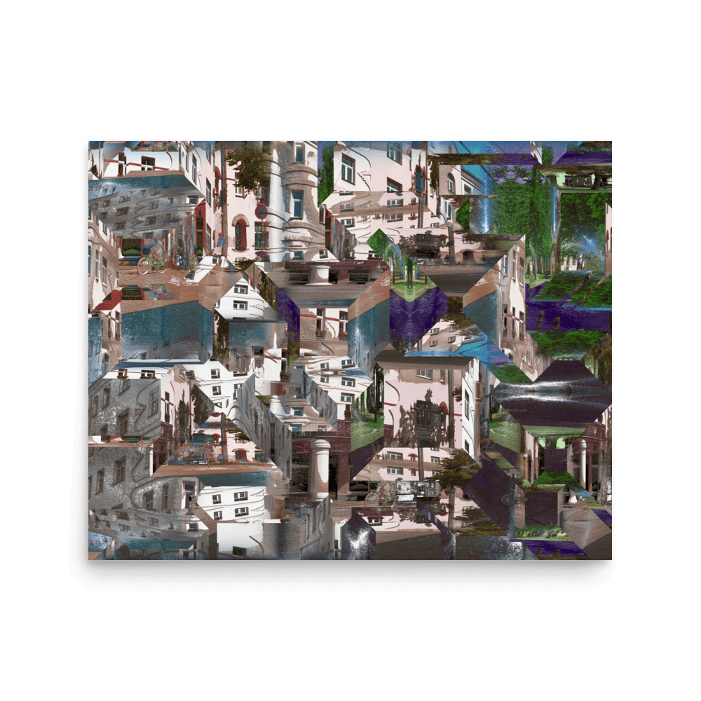 Facets of the City cubist urban geometric wall art- Barulins.shop
