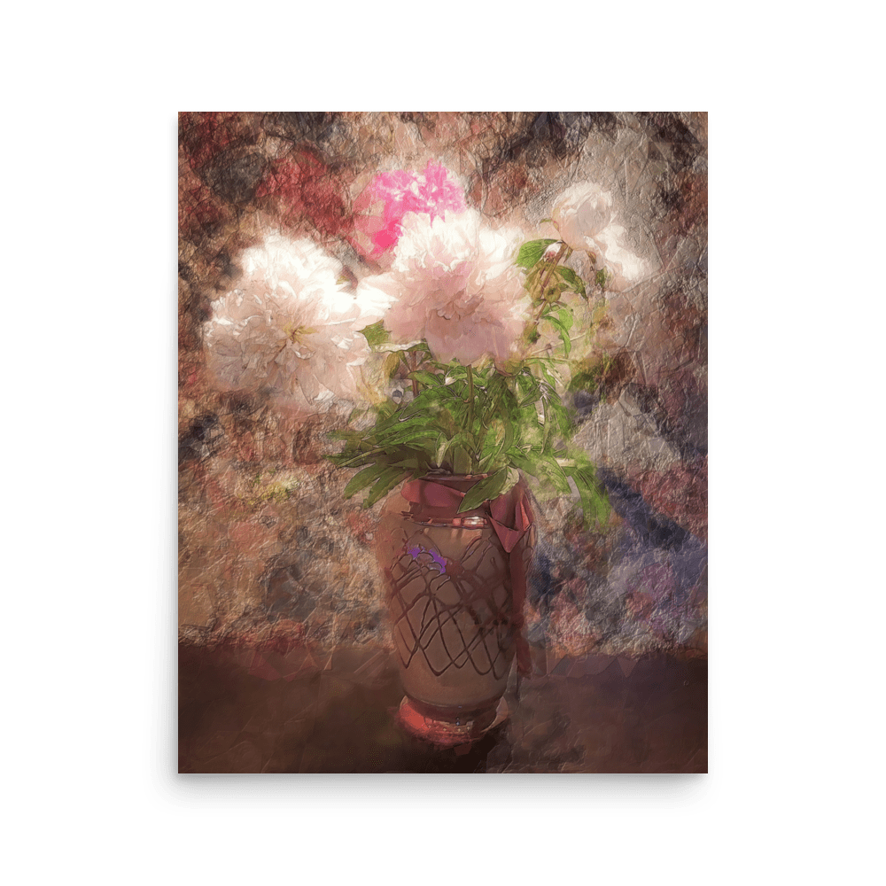 A Bouquet of Peonies floral painting pink peonies wall art print Barulins