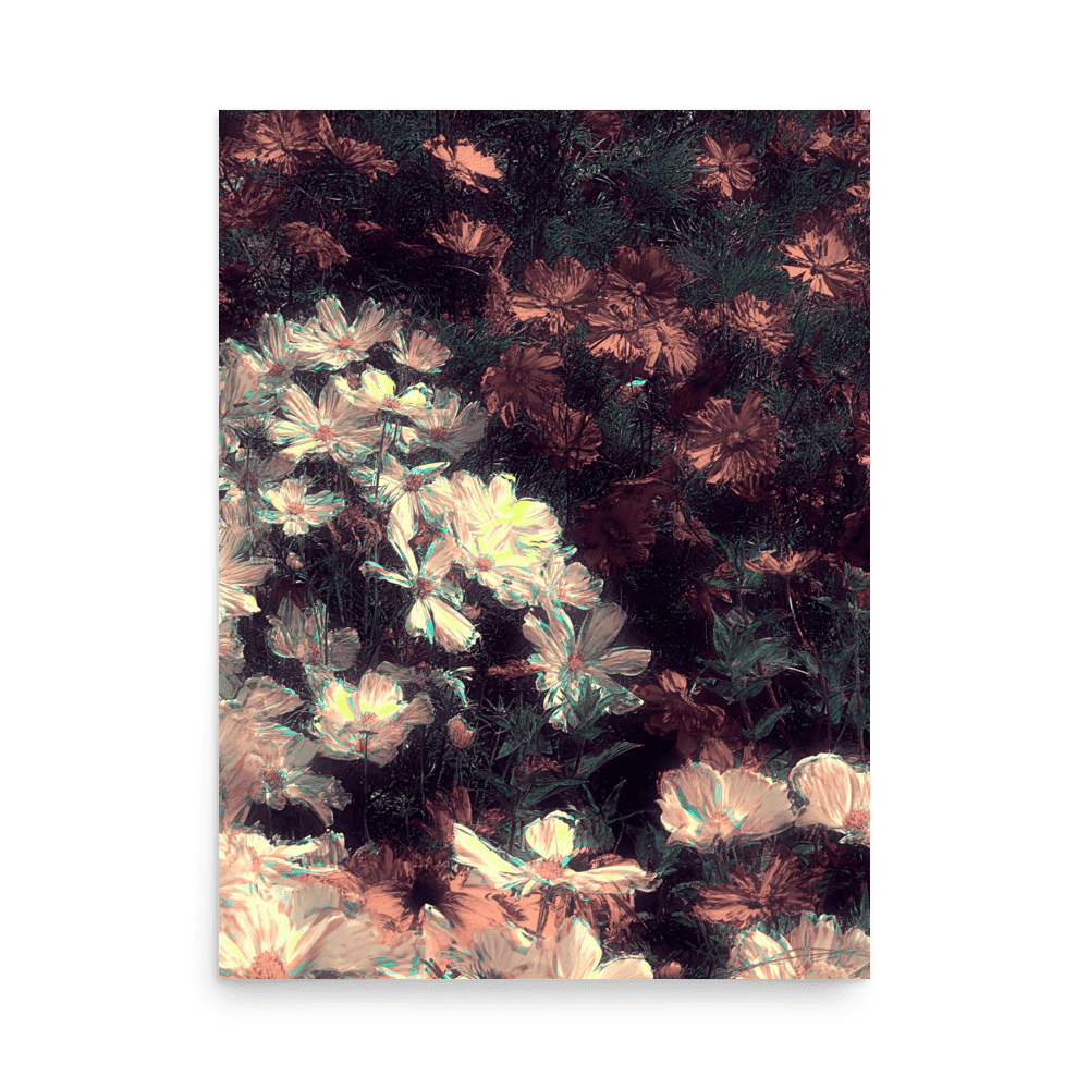  Flowers in the Park floral glitch art colorful wall art - Barulins.shop