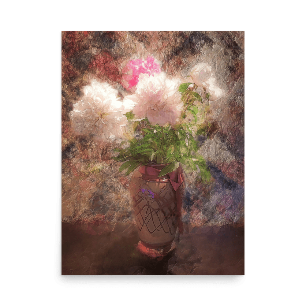 A Bouquet of Peonies floral painting pink peonies wall art- Barulins.shop