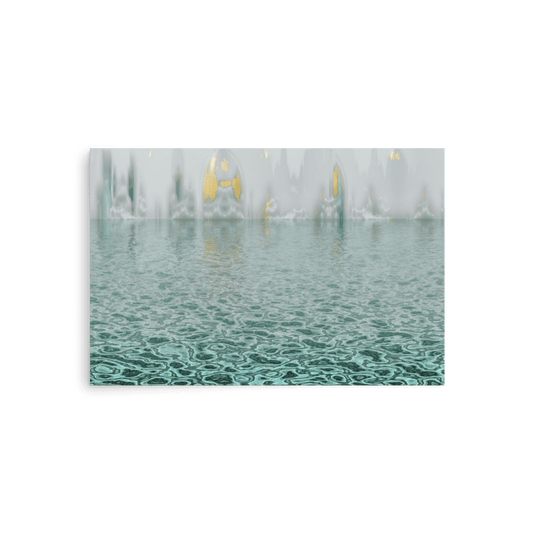 The Town in the Mist moody misty town landscape wall art- Barulins.shop