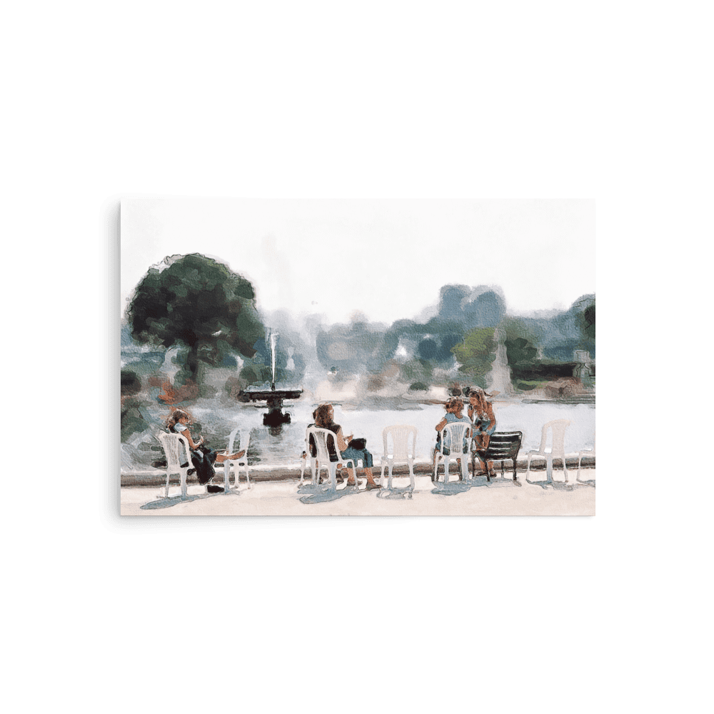 Le Jardin des Tuileries Hot June watercolor Paris garden wall art- Barulins.shop