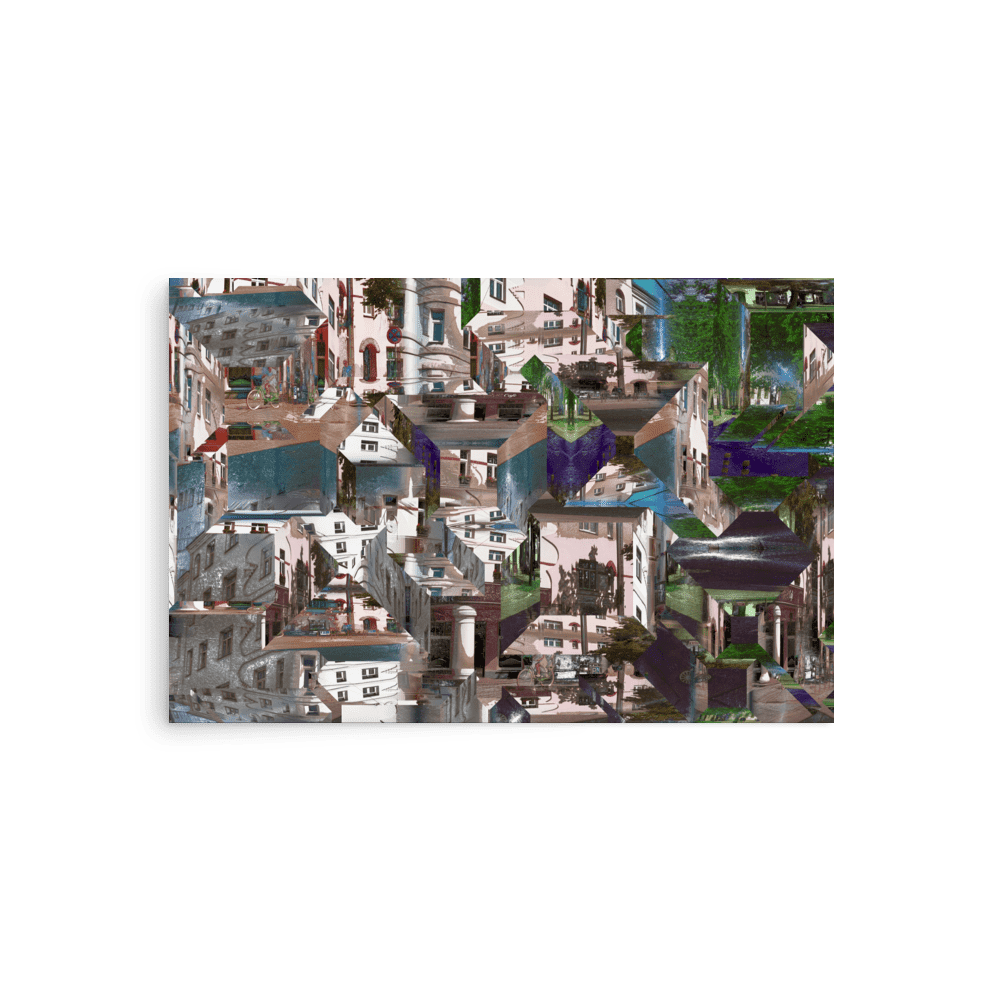 Facets of the City cubist urban geometric wall art- Barulins.shop