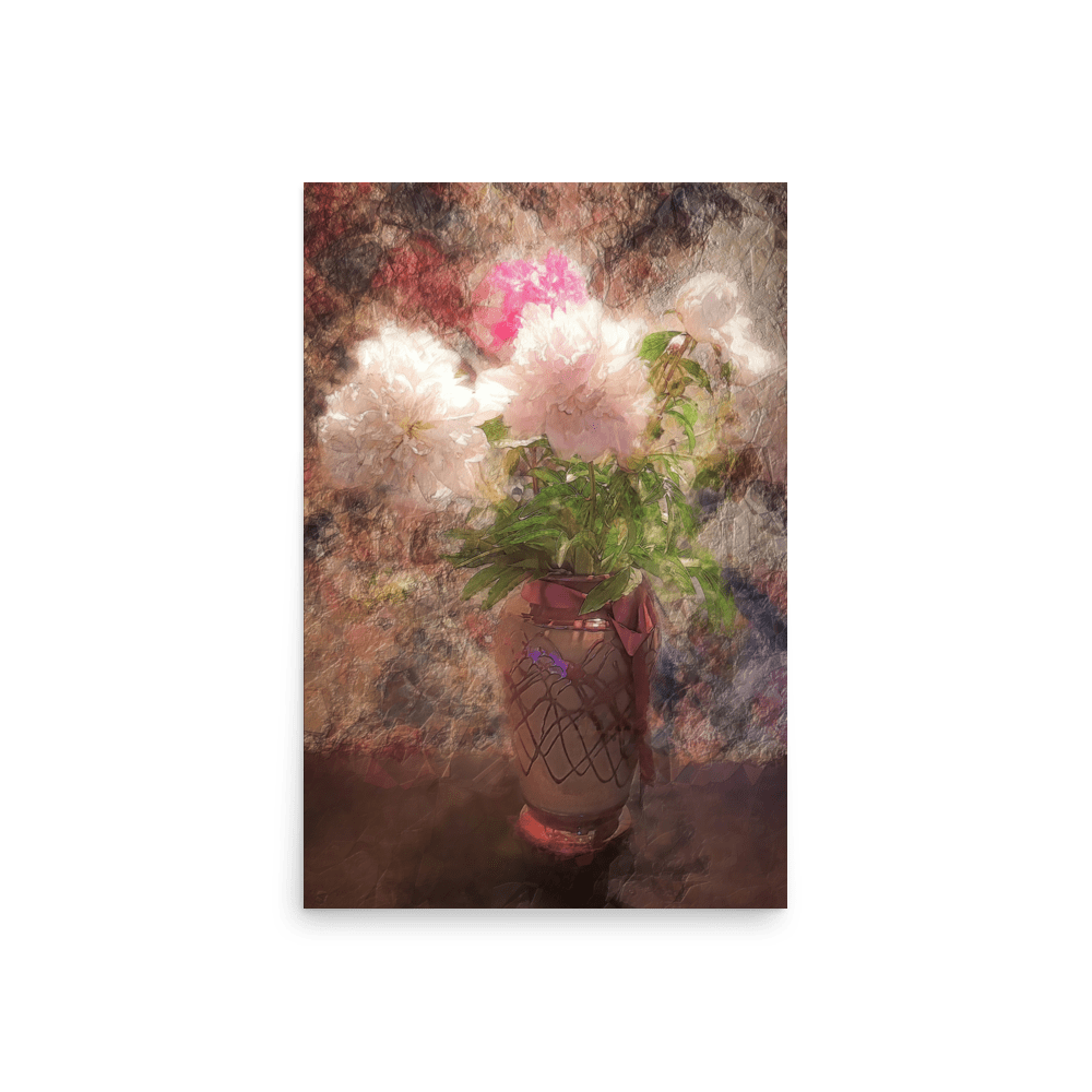A Bouquet of Peonies floral painting pink peonies wall art- Barulins.shop