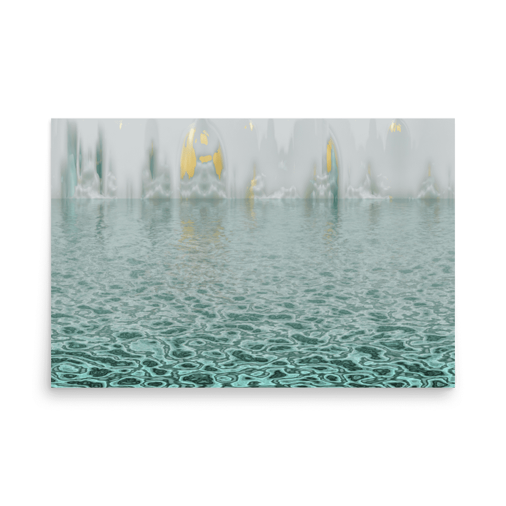 The Town in the Mist moody misty town landscape wall art- Barulins.shop