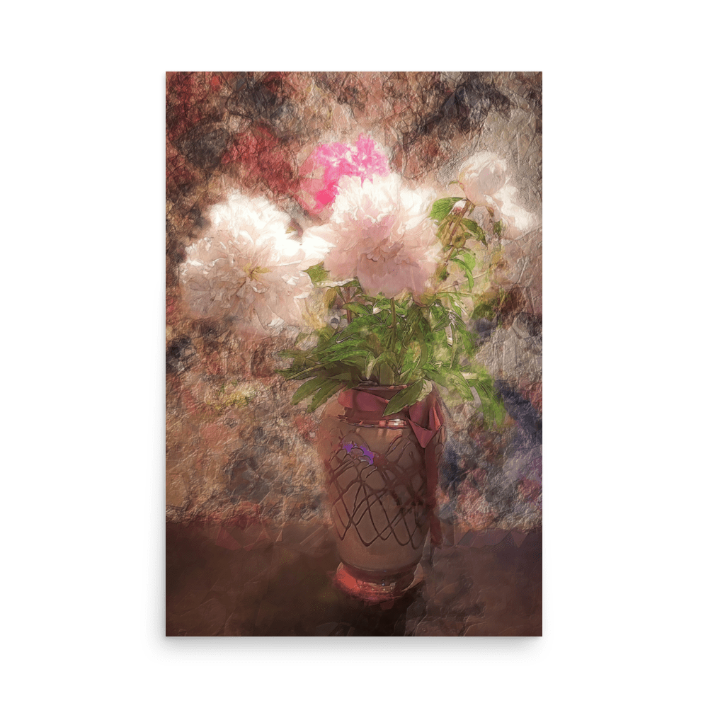 A Bouquet of Peonies floral painting pink peonies wall art- Barulins.shop