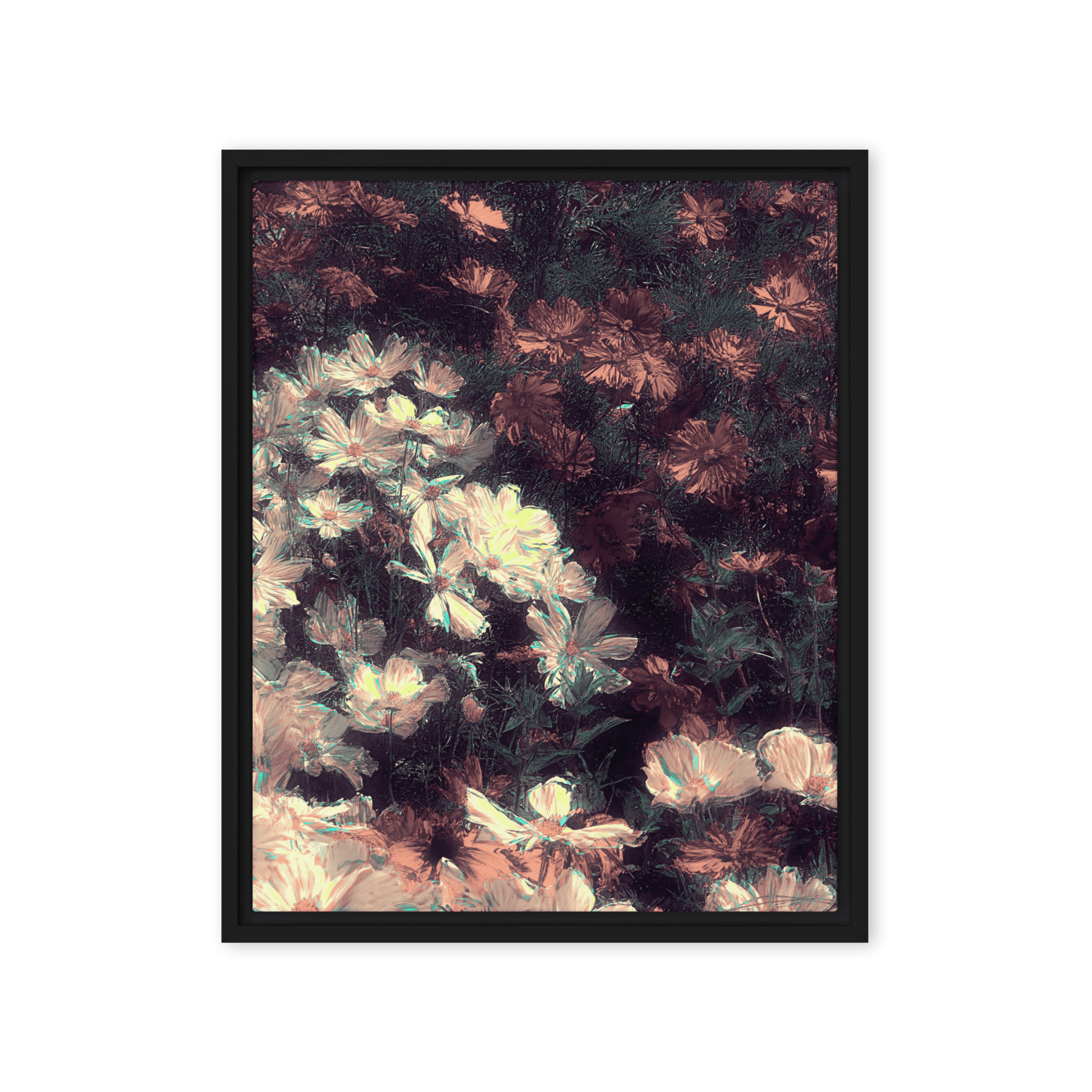  Flowers in the Park floral glitch art colorful wall art - Barulins.shop