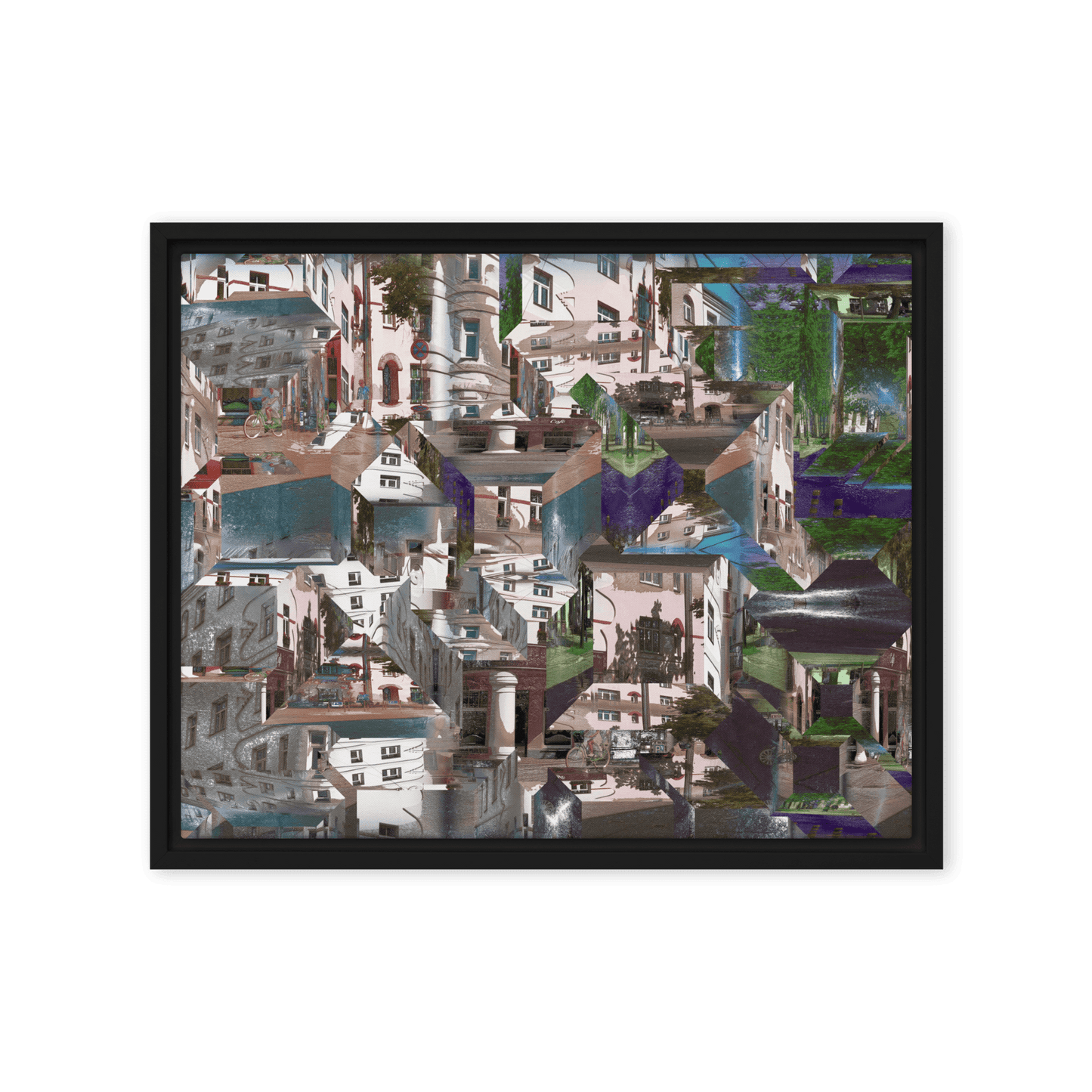 Facets of the City cubist urban geometric wall art- Barulins.shop