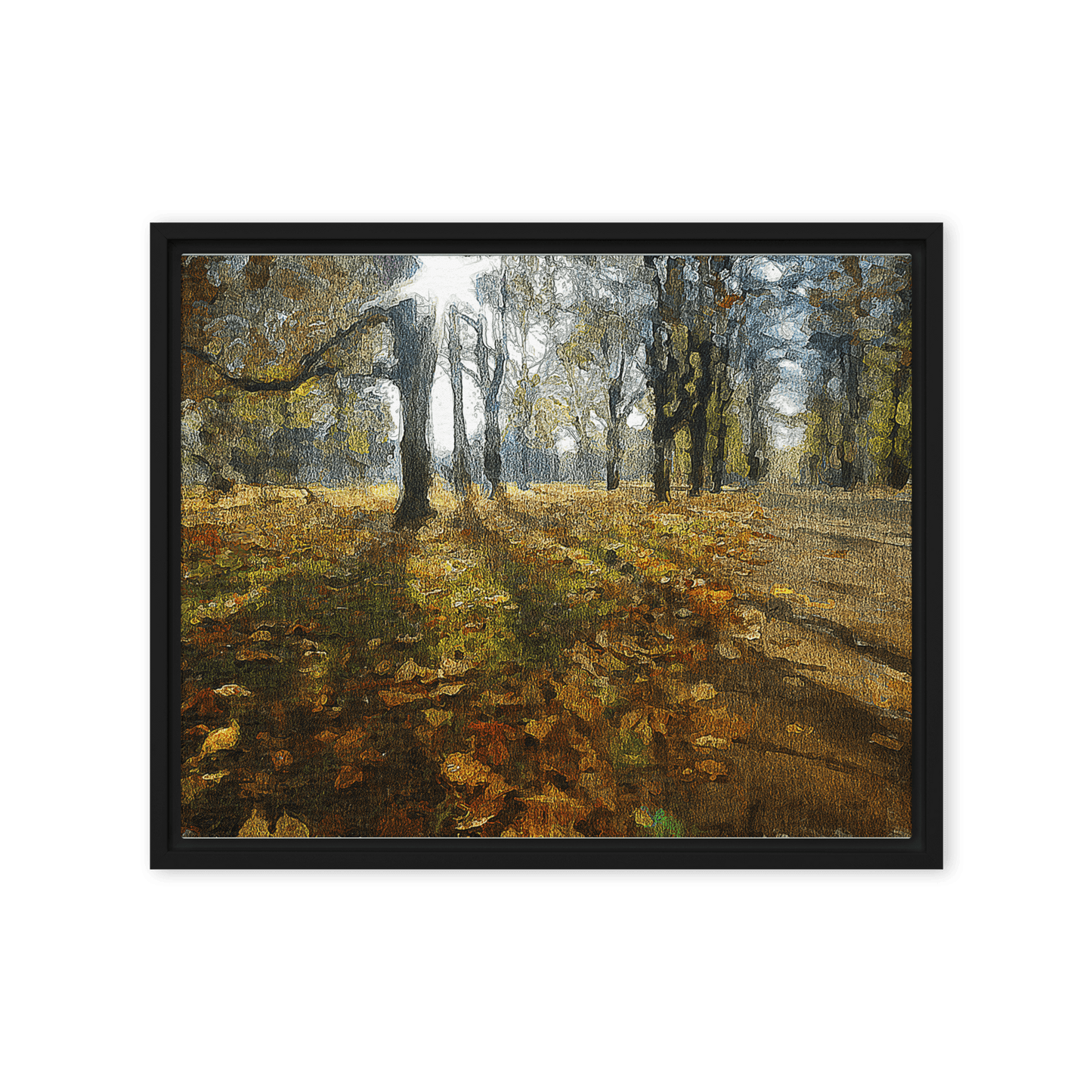 A Sunny Fall Day in the Park autumn landscape warm tones wall art- Barulins.shop