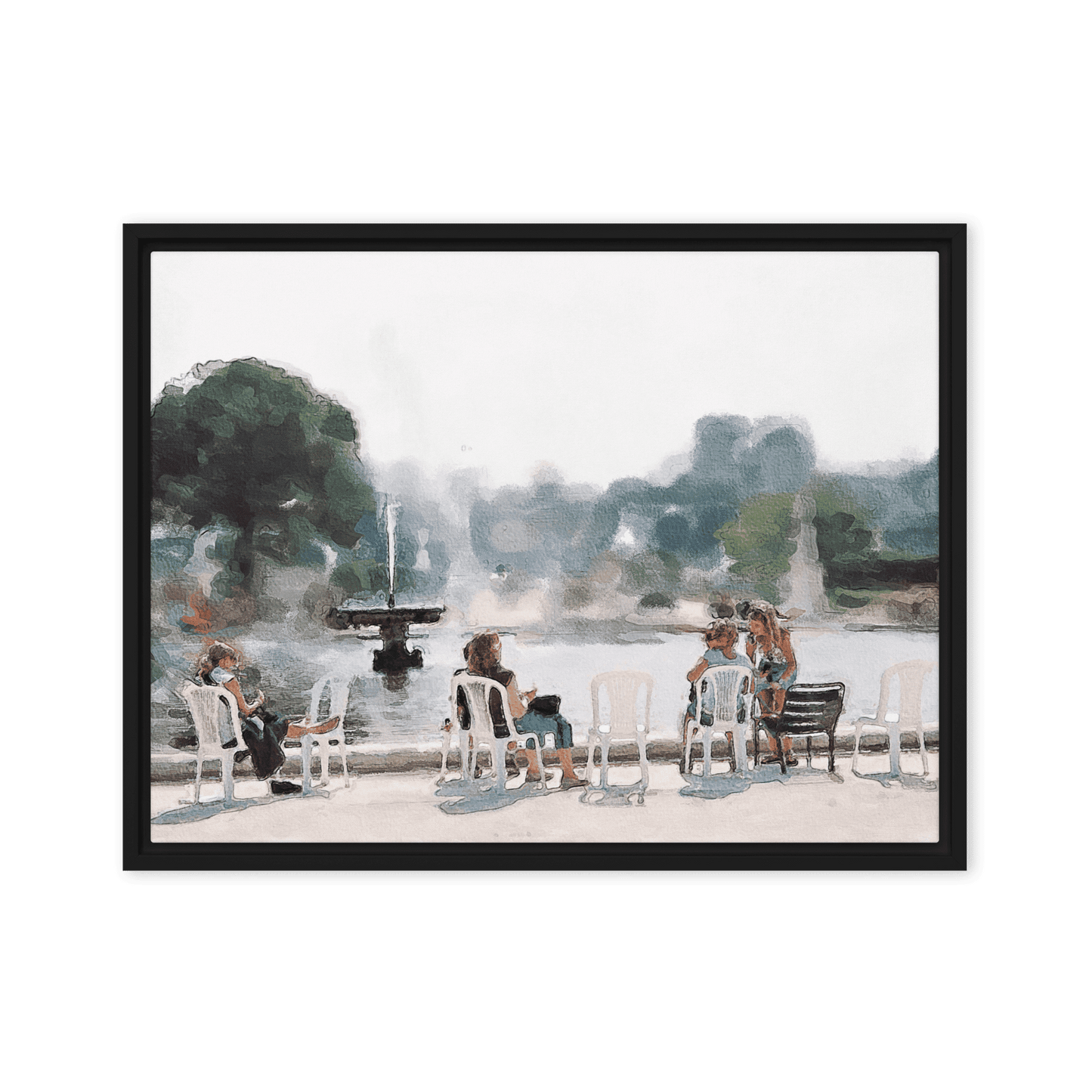 Le Jardin des Tuileries Hot June watercolor Paris garden wall art- Barulins.shop
