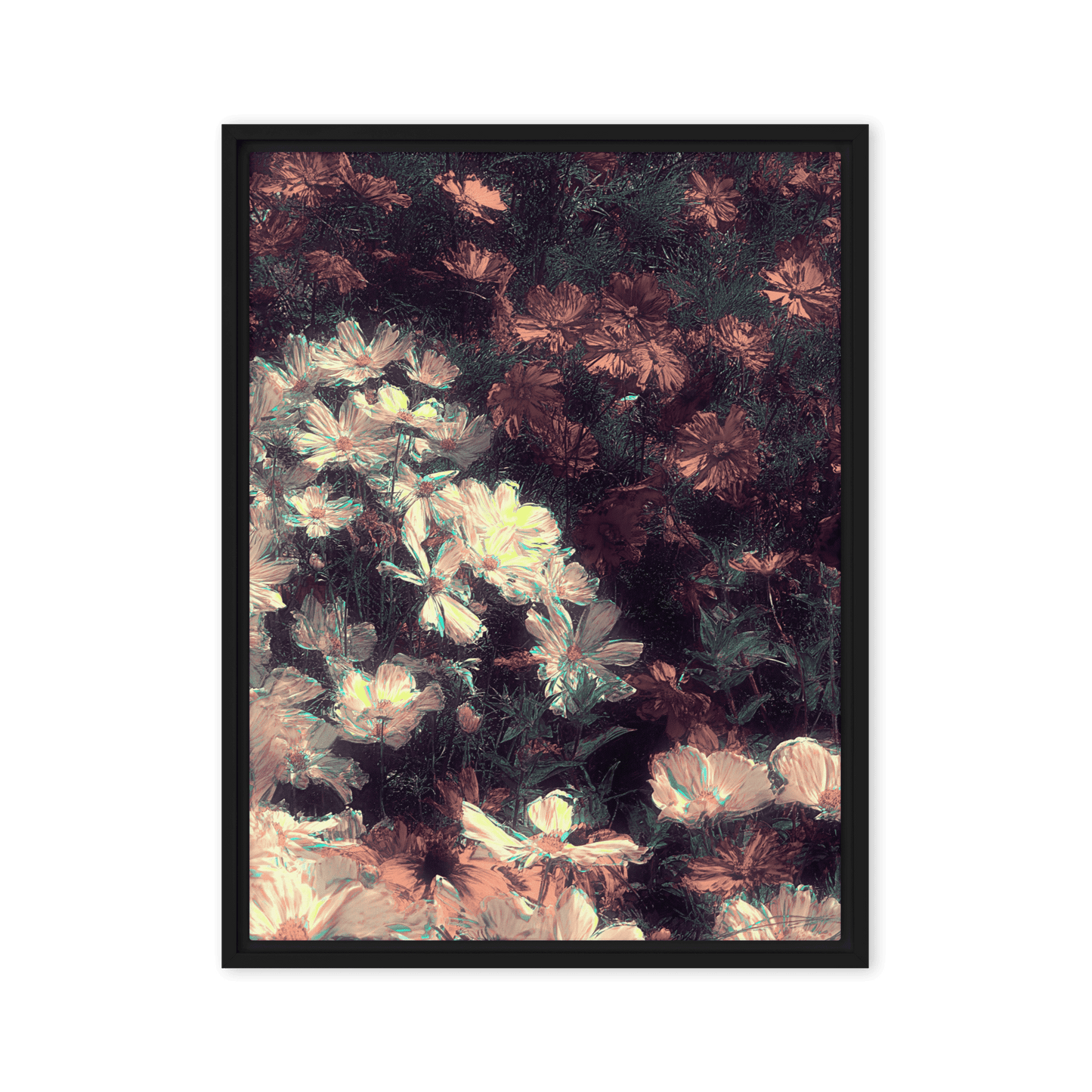  Flowers in the Park floral glitch art colorful wall art - Barulins.shop