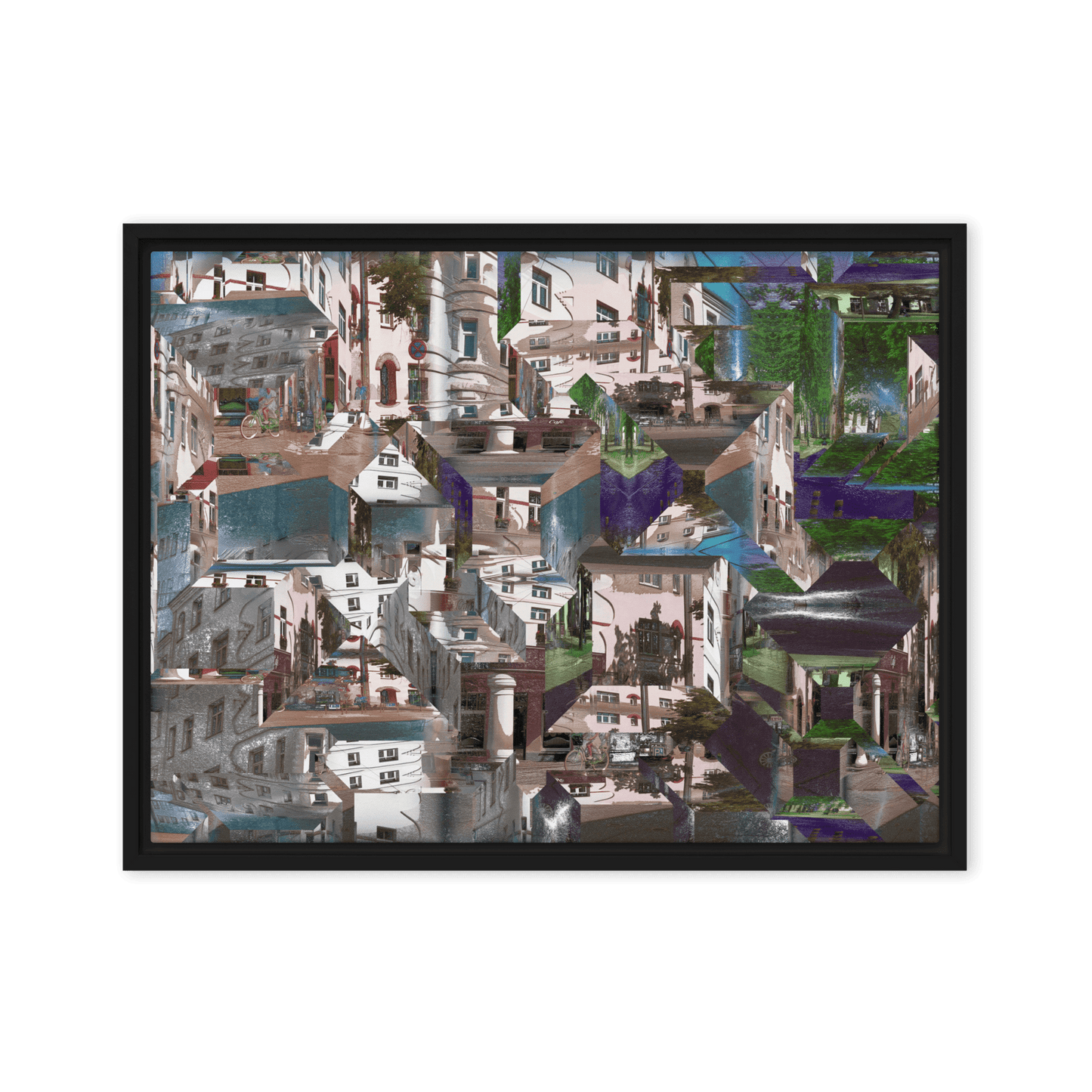 Facets of the City cubist urban geometric wall art- Barulins.shop