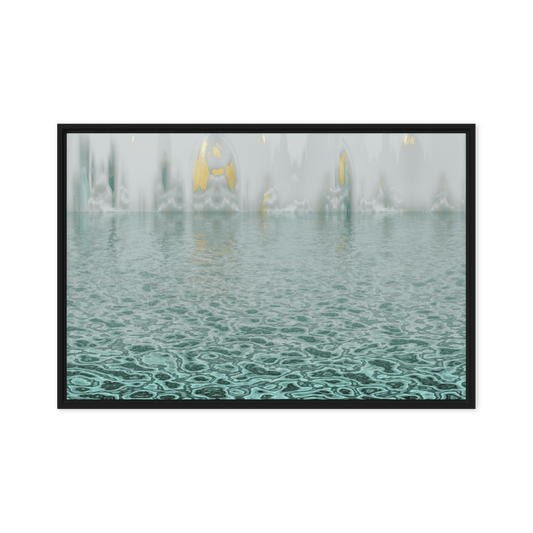 The Town in the Mist moody misty town landscape wall art- Barulins.shop