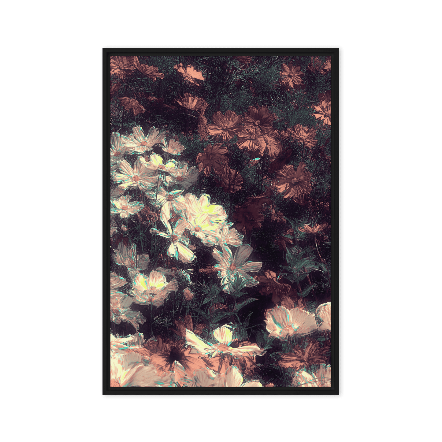  Flowers in the Park floral glitch art colorful wall art - Barulins.shop