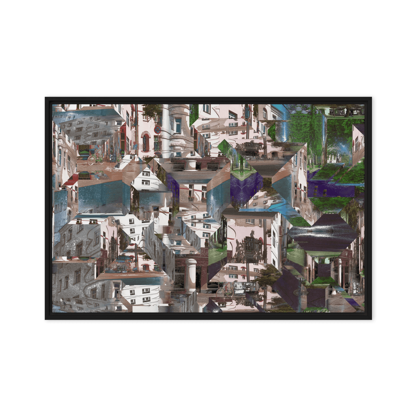 Facets of the City cubist urban geometric wall art- Barulins.shop