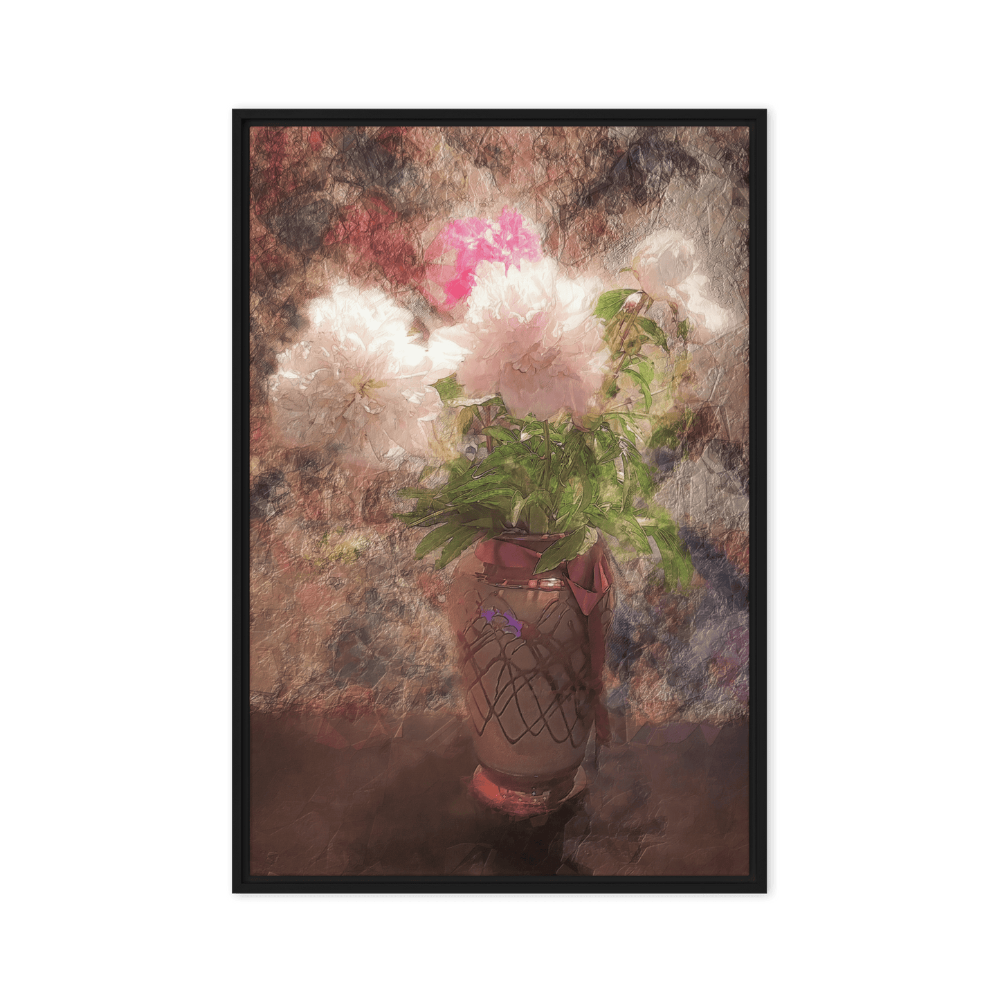 A Bouquet of Peonies floral painting pink peonies wall art- Barulins.shop