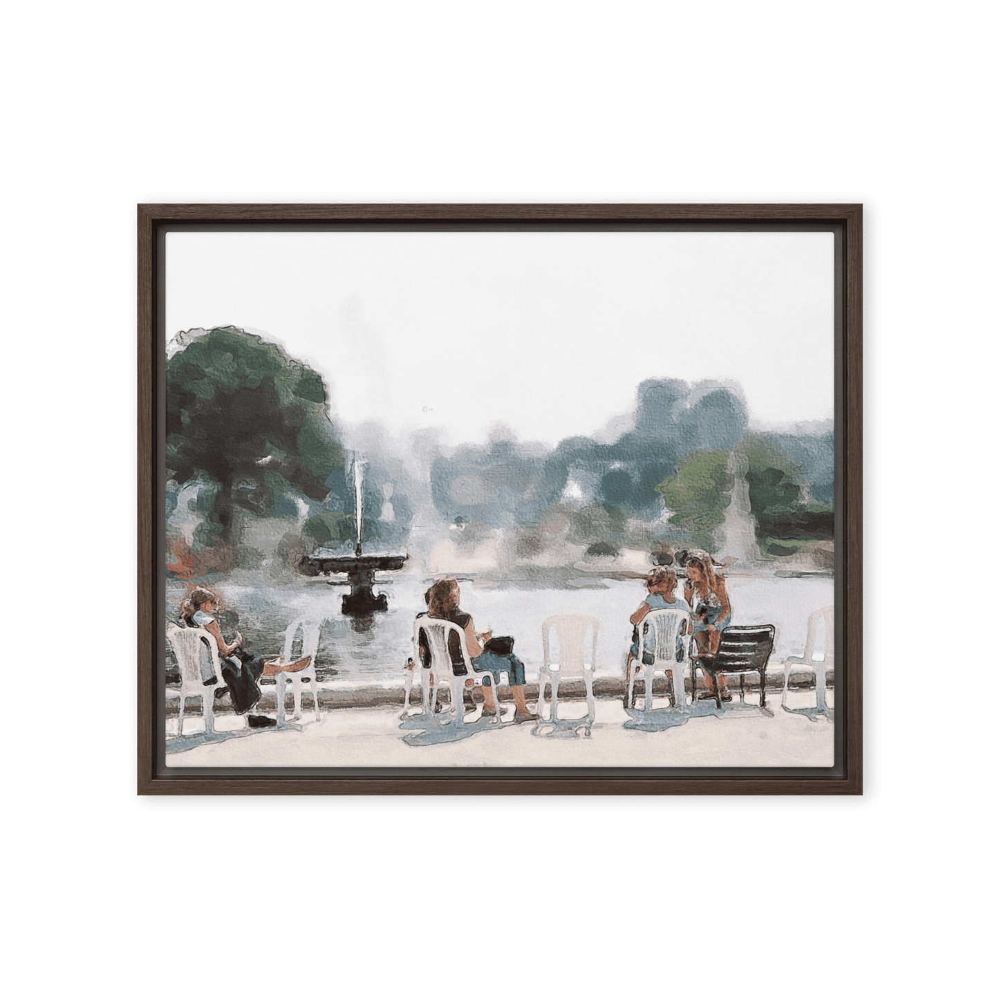 Le Jardin des Tuileries Hot June watercolor Paris garden wall art- Barulins.shop