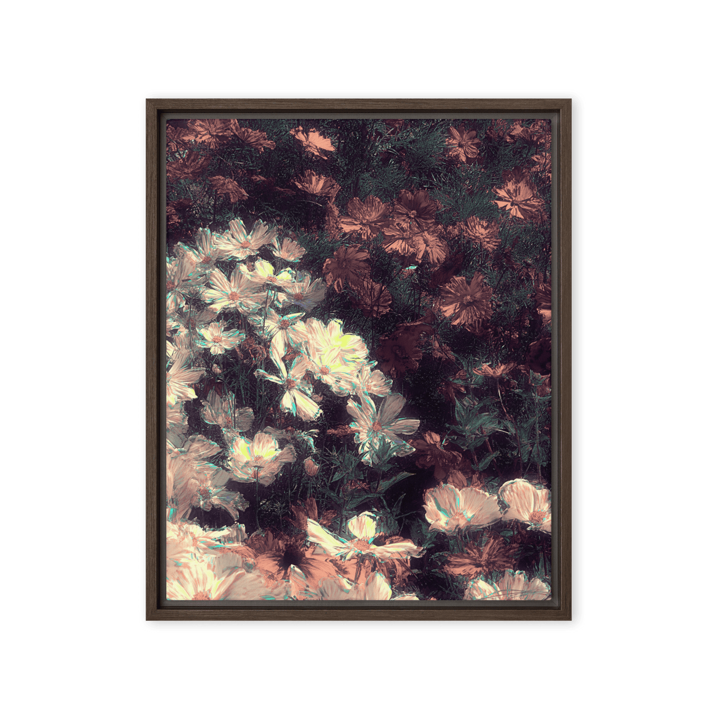  Flowers in the Park floral glitch art colorful wall art - Barulins.shop