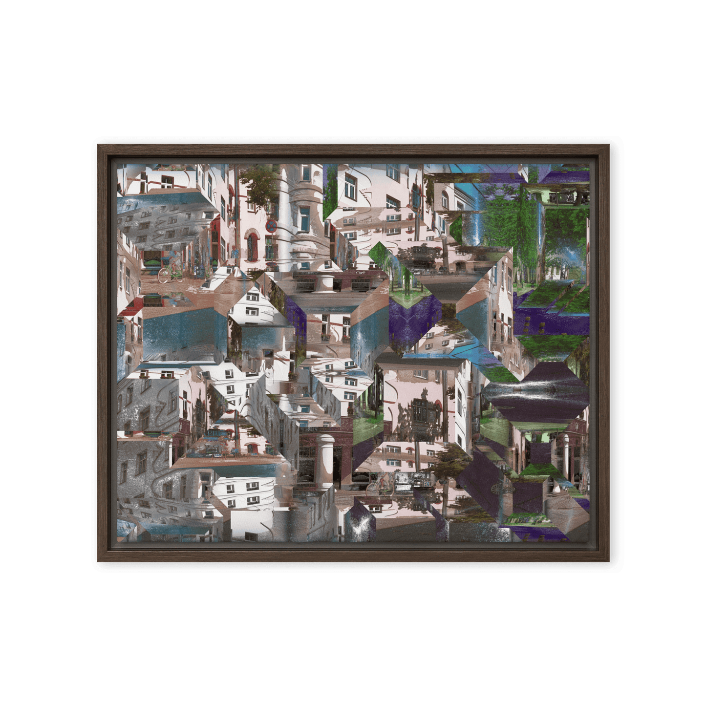 Facets of the City cubist urban geometric wall art- Barulins.shop