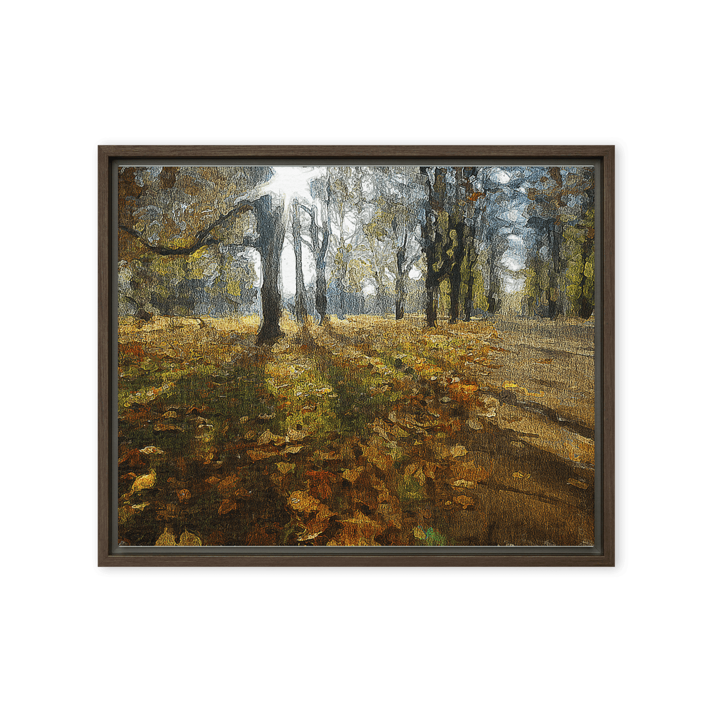 A Sunny Fall Day in the Park autumn landscape warm tones wall art- Barulins.shop