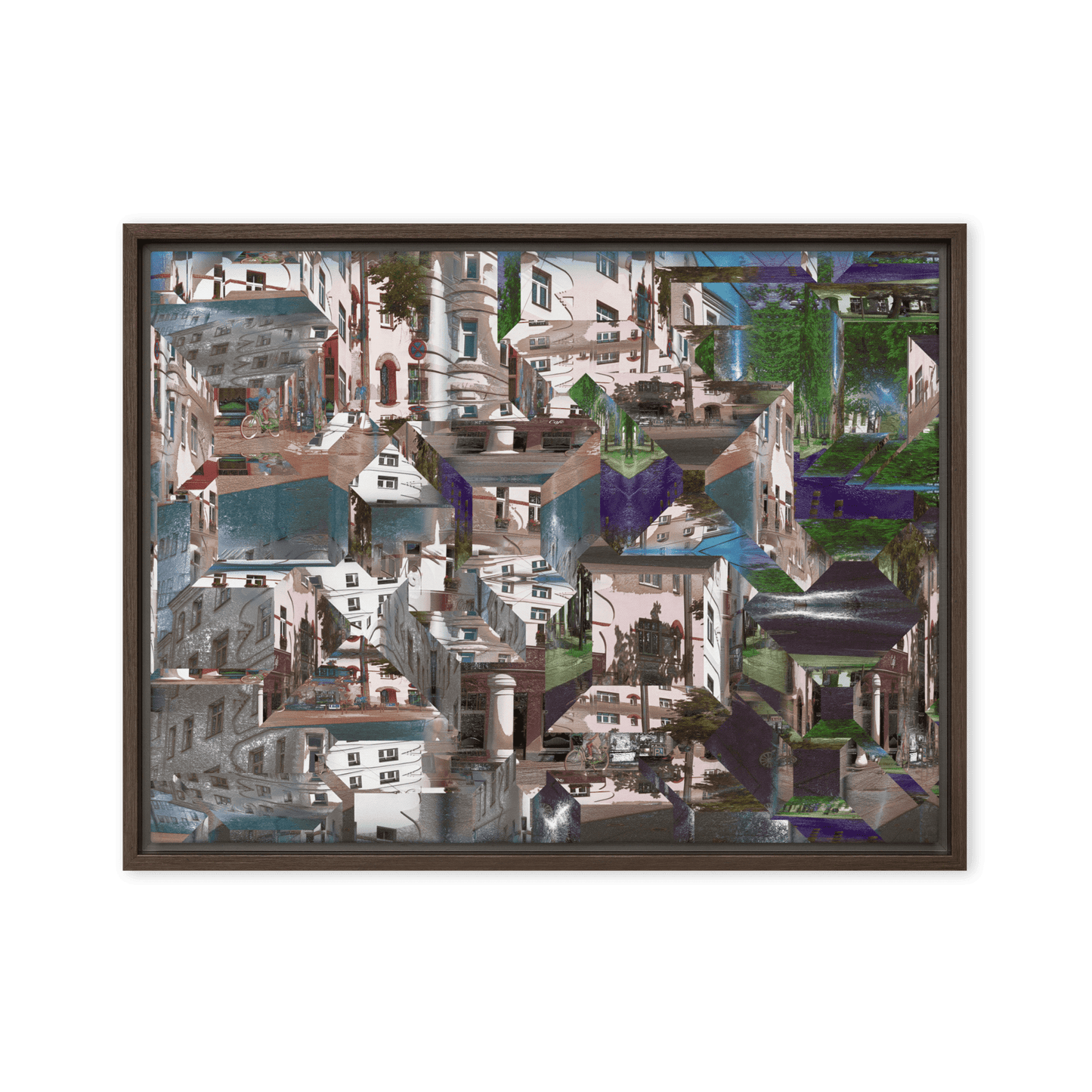 Facets of the City cubist urban geometric wall art- Barulins.shop