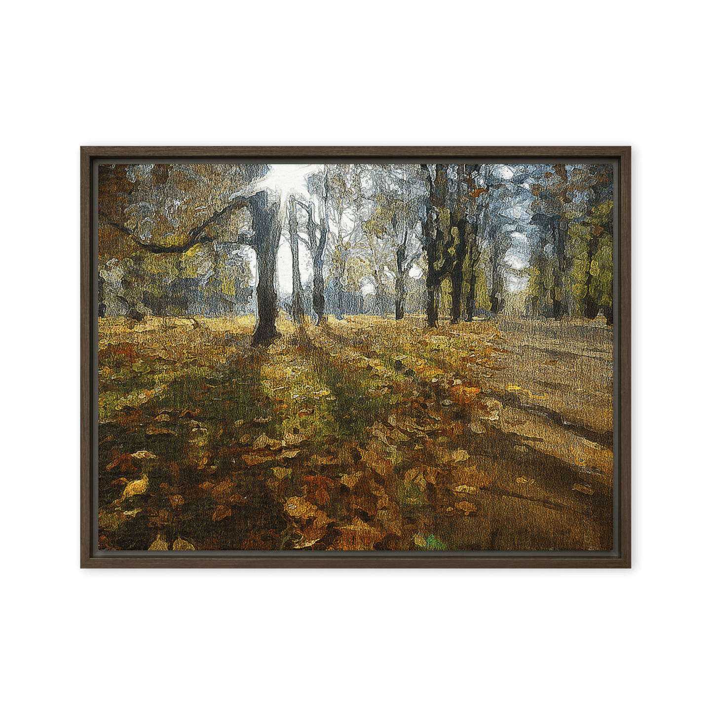 A Sunny Fall Day in the Park autumn landscape warm tones wall art- Barulins.shop