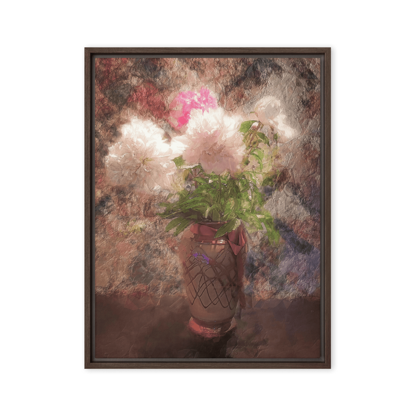 A Bouquet of Peonies floral painting pink peonies wall art- Barulins.shop