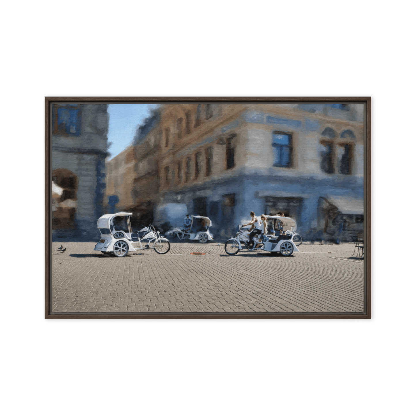 Bicycle Rickshaws Theater Square urban cityscape wall art- Barulins.shop