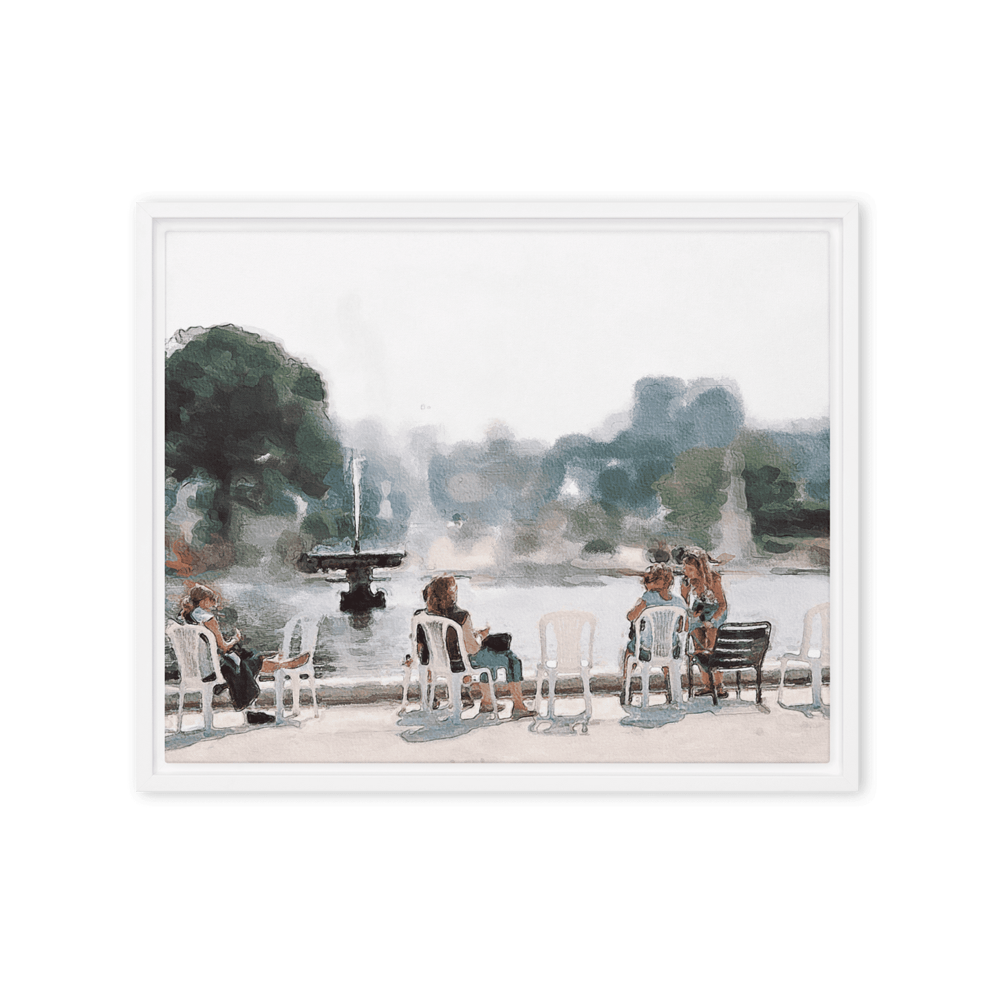 Le Jardin des Tuileries Hot June watercolor Paris garden wall art- Barulins.shop