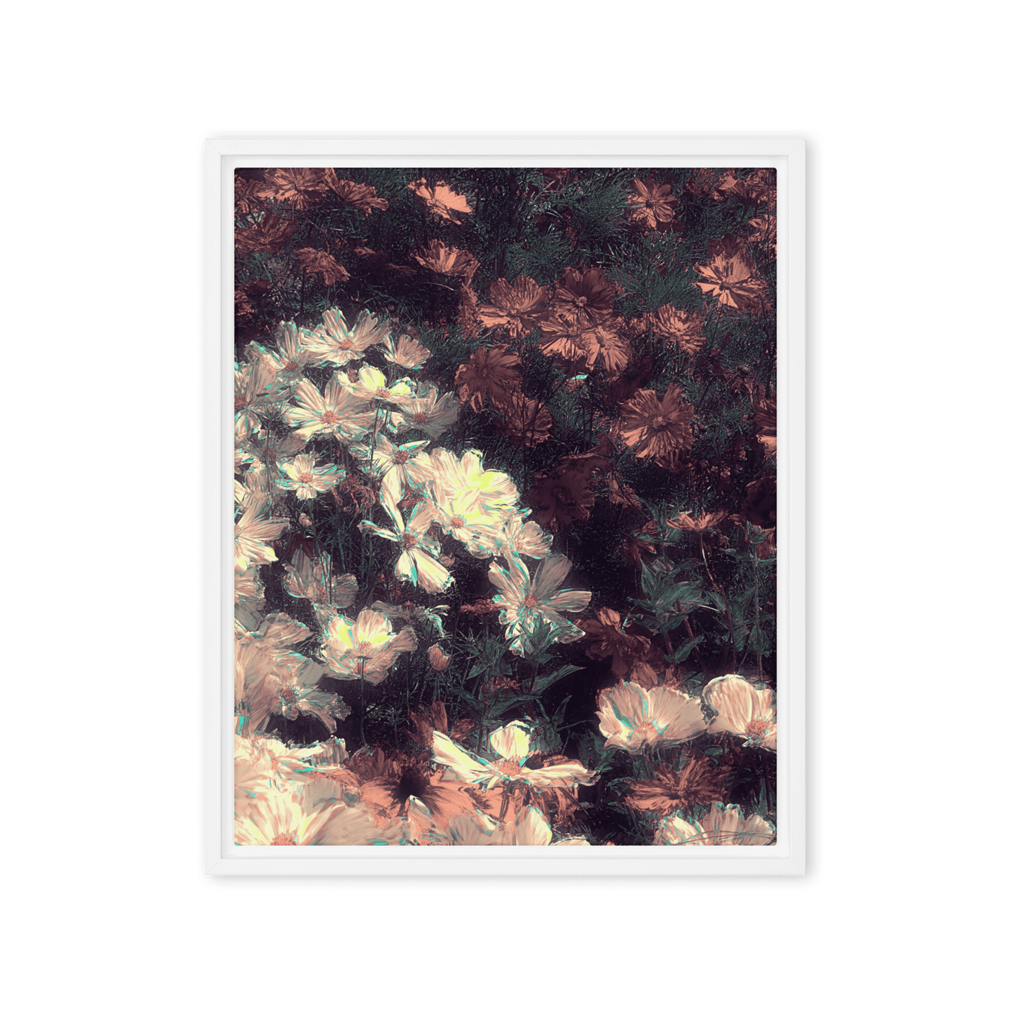  Flowers in the Park floral glitch art colorful wall art - Barulins.shop