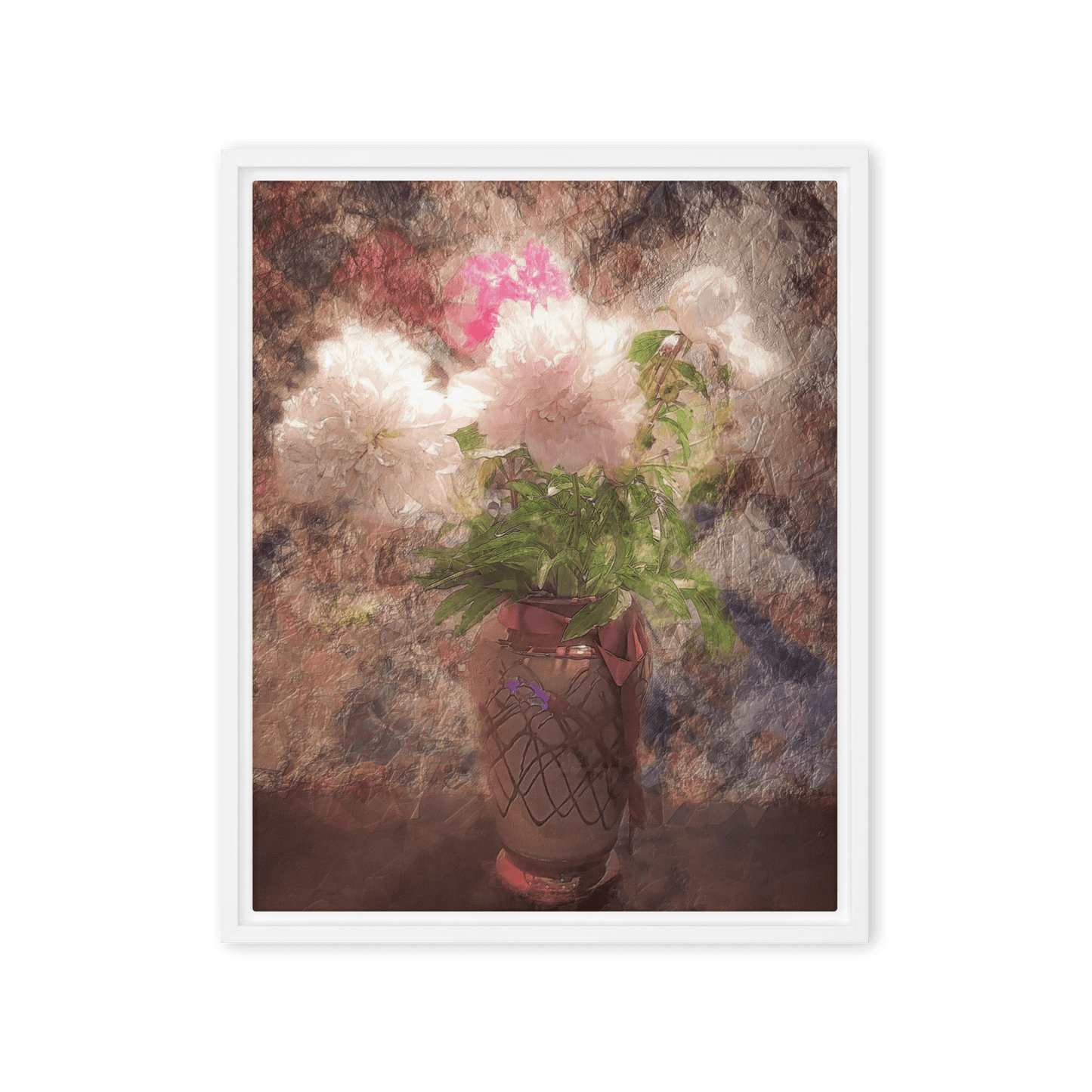 A Bouquet of Peonies floral painting pink peonies wall art- Barulins.shop