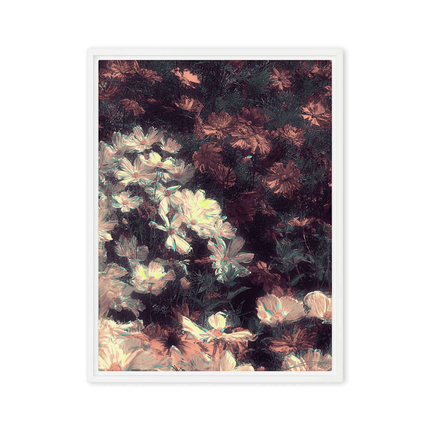  Flowers in the Park floral glitch art colorful wall art - Barulins.shop