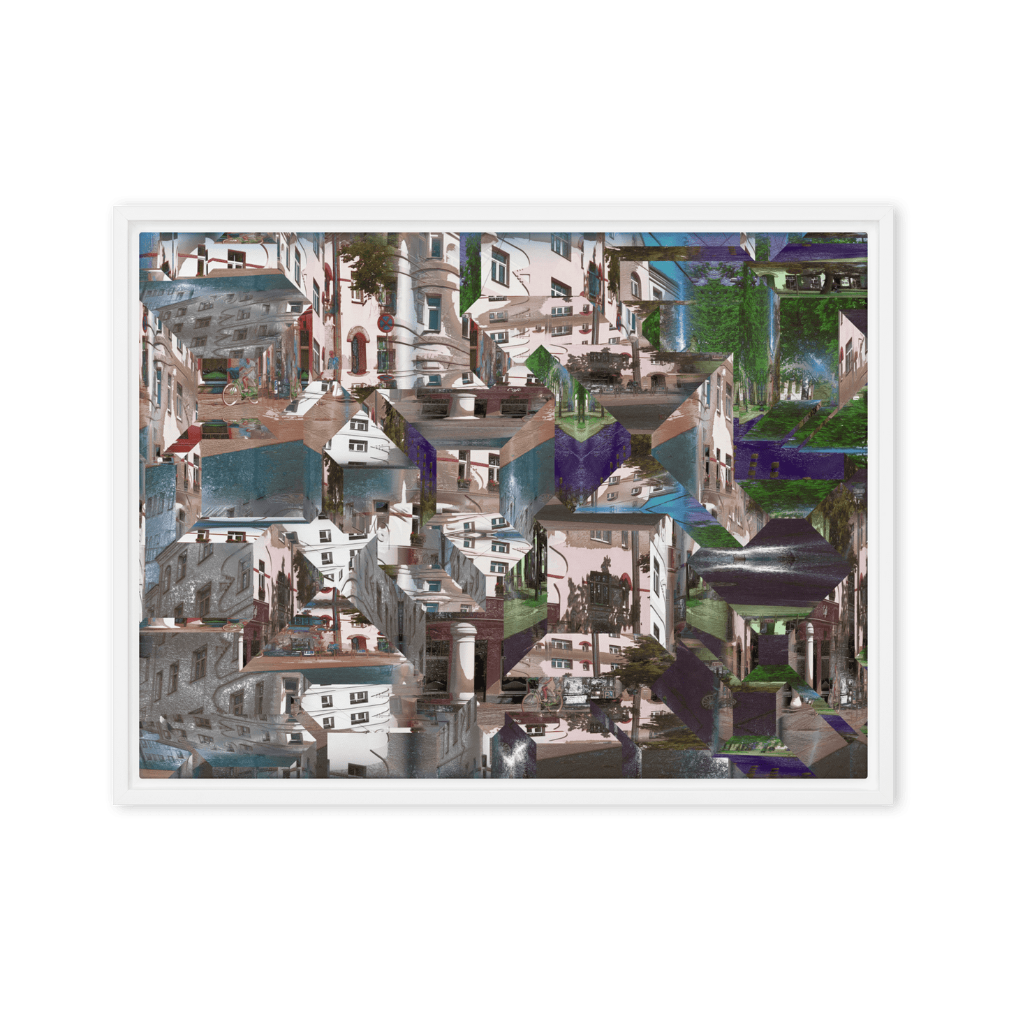 Facets of the City cubist urban geometric wall art- Barulins.shop