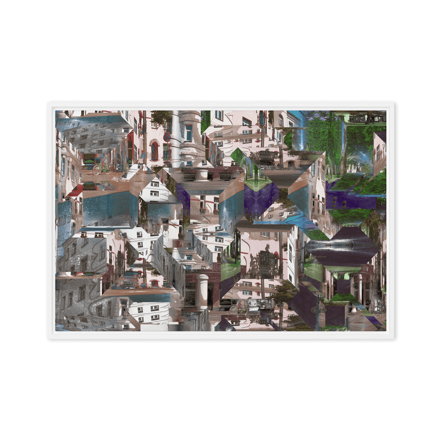 Facets of the City cubist urban geometric wall art- Barulins.shop