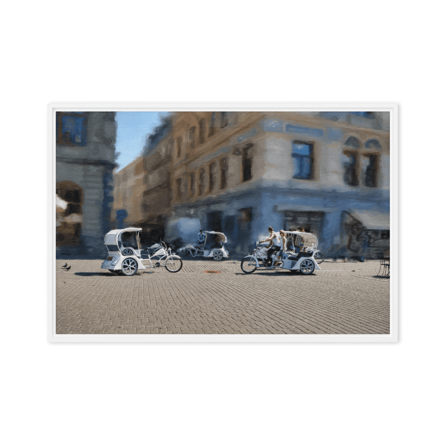 Bicycle Rickshaws Theater Square urban cityscape wall art- Barulins.shop