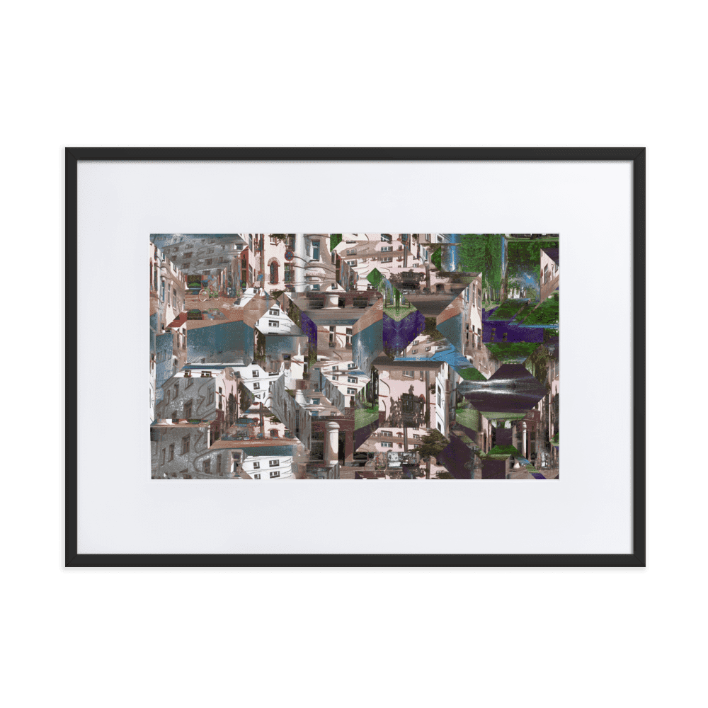 Facets of the City cubist urban geometric wall art- Barulins.shop